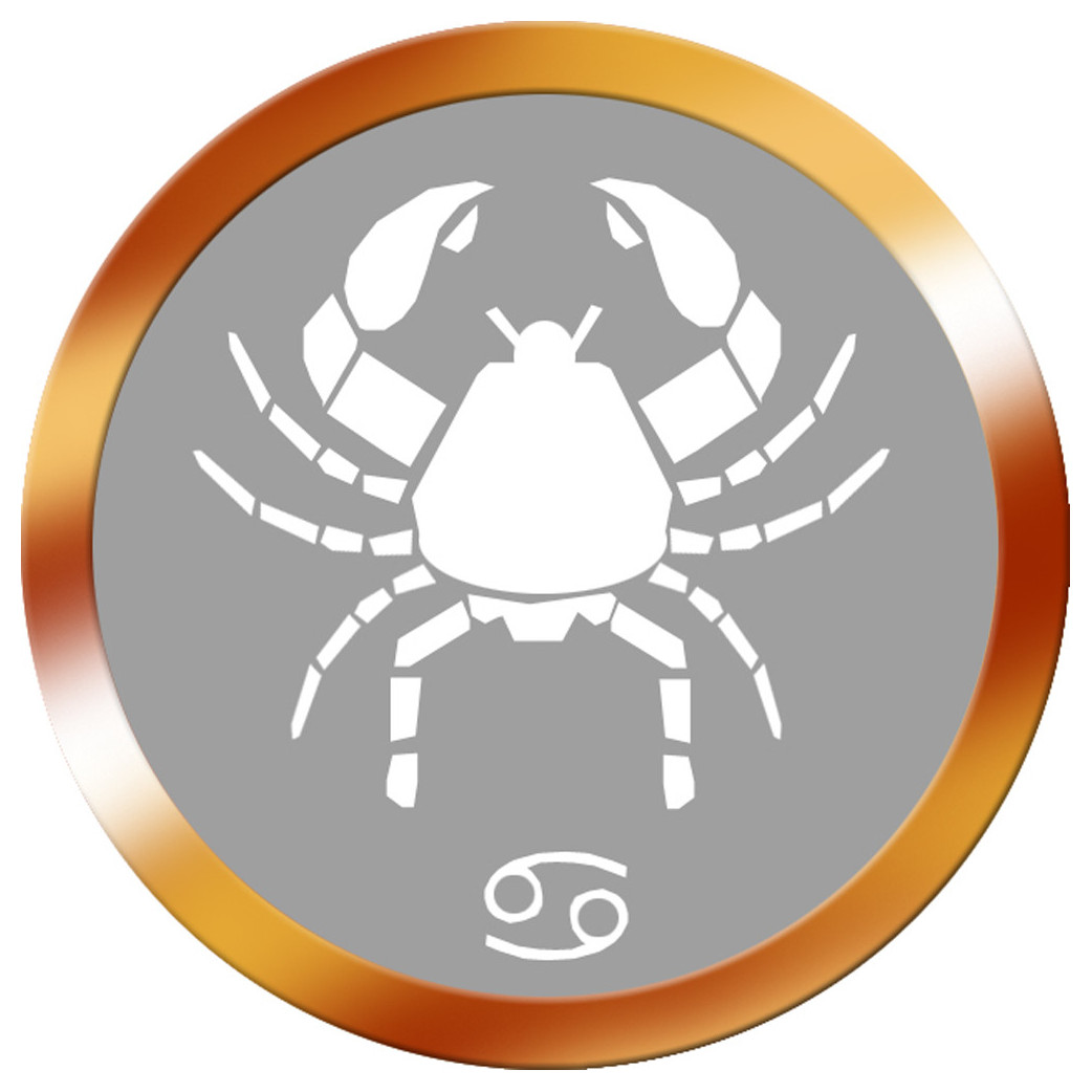 signe zodiaque scorpion rond doré - 8cm - Sticker/autocollant