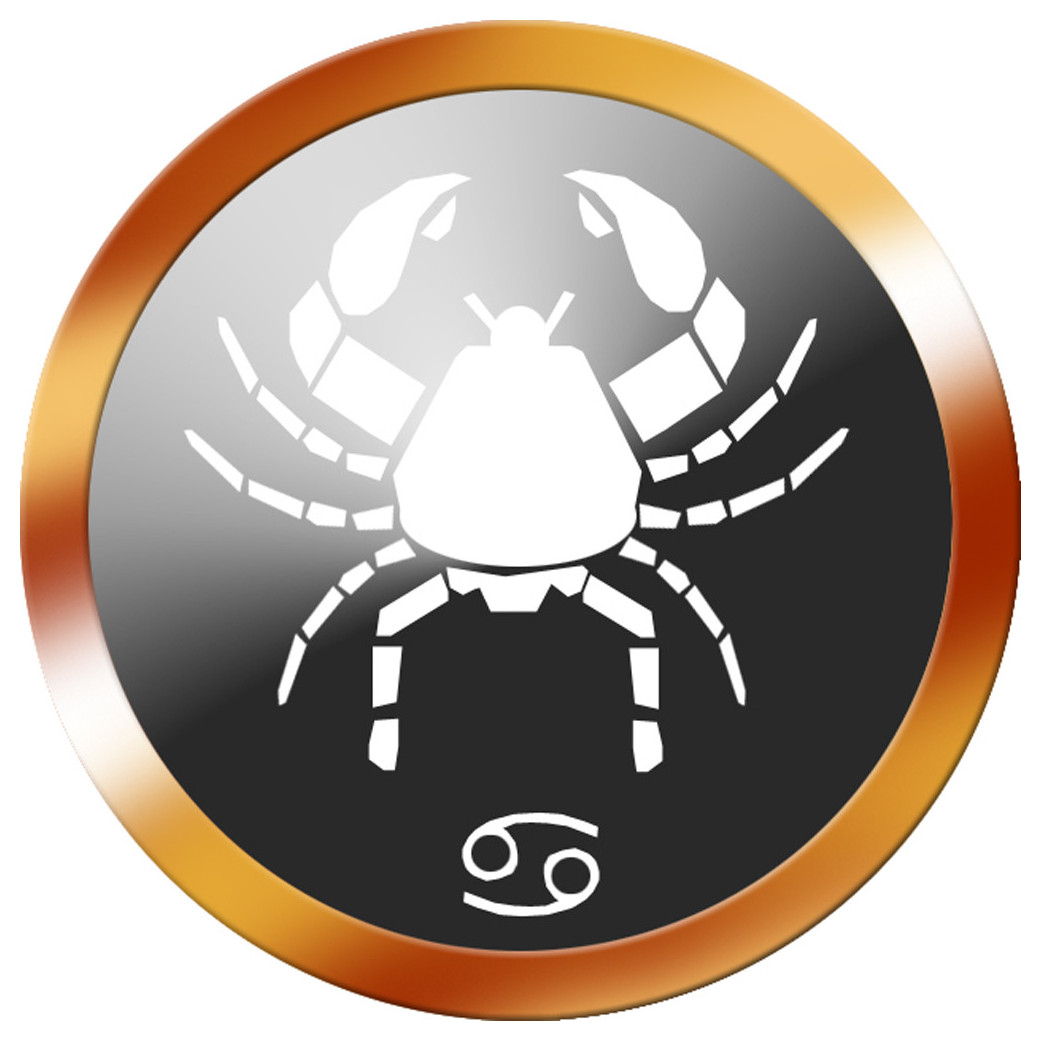 signe du zodiaque scorpion rond doré - 8cm - Sticker/autocollant