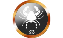 signe du zodiaque scorpion rond doré - 5cm - Sticker/autocollant