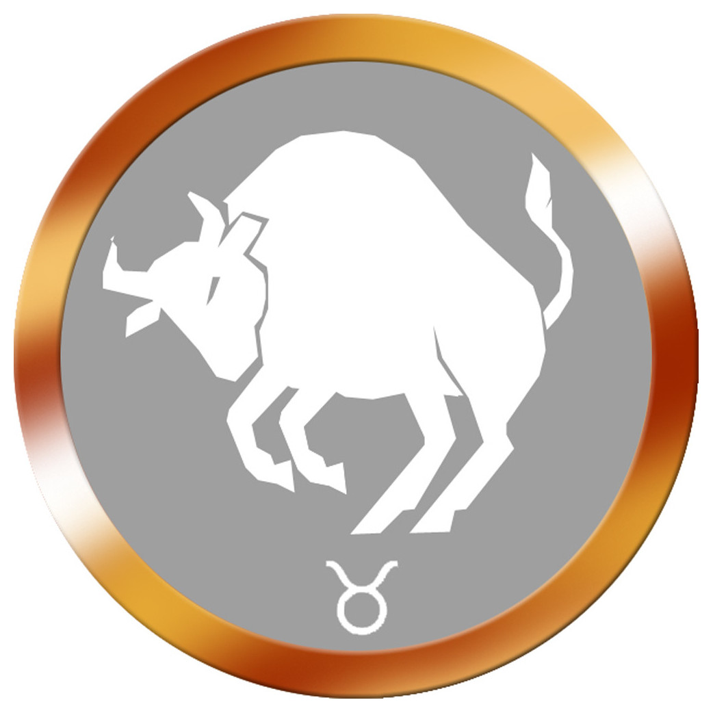 signe du zodiaque taureau rod doré - 8cm - Sticker/autocollant