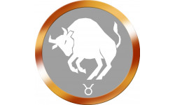 signe du zodiaque taureau rod doré - 8cm - Sticker/autocollant