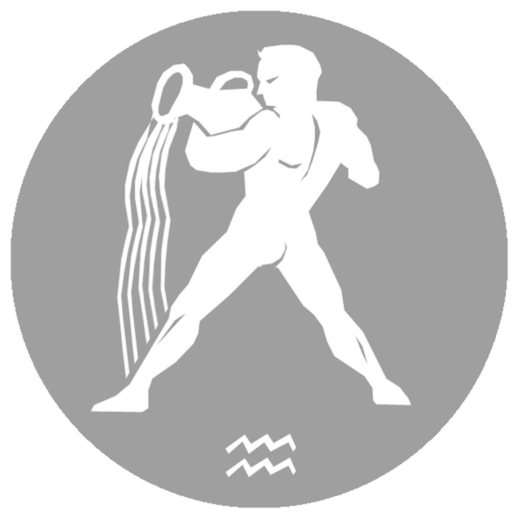 signe zodiaque verseau rond - 10cm - Sticker/autocollant