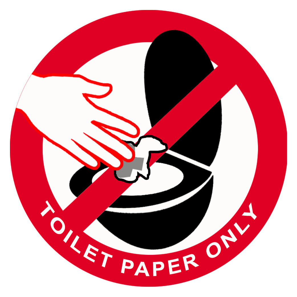 TOILET PAPER ONLY - 20cm - Sticker/autocollant
