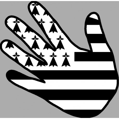 main drapeau breton - 15x15cm - Sticker/autocollant