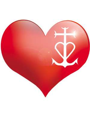 coeur Camarguais - 5x4.3cm - Sticker/autocollant