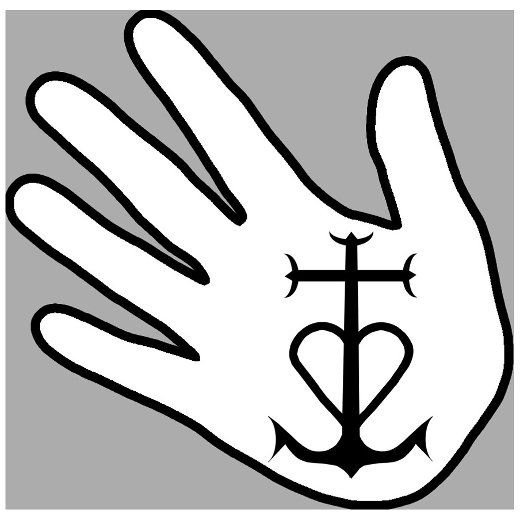 main Camarguaise - 20x20cm - Sticker/autocollant