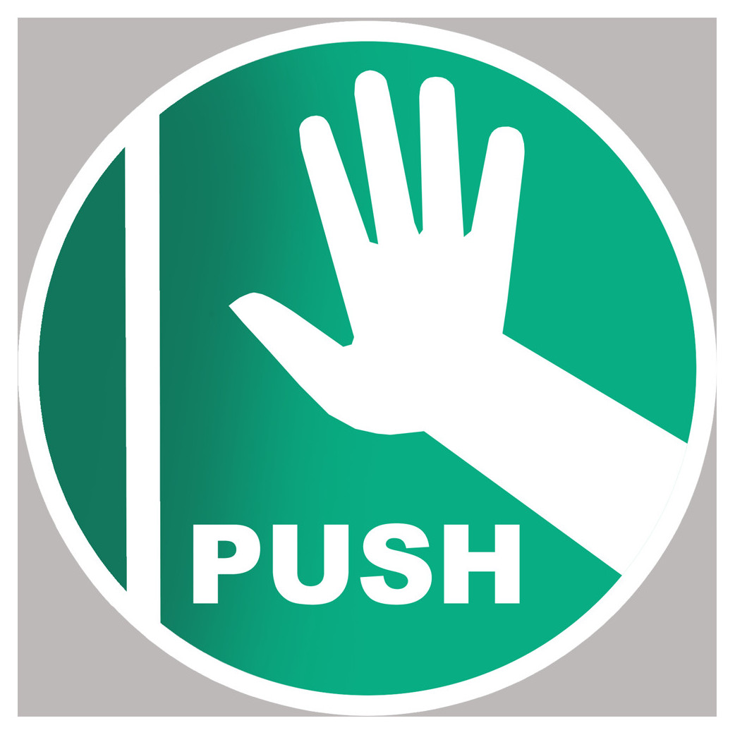 Push the door - 20cm - Sticker/autocollant