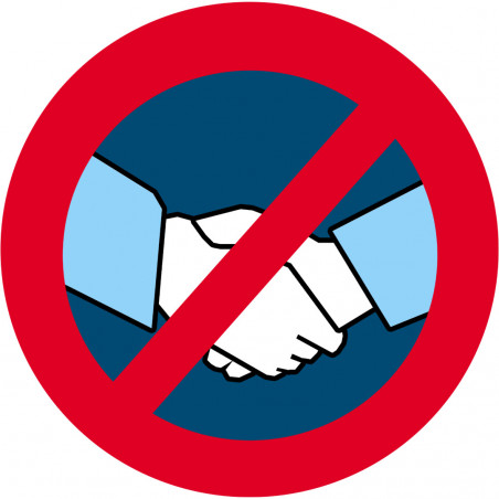 Ne pas se serrer les mains - 20cm - Sticker/autocollant Ne pas se serrer les mains - 20cm - Sticker/autocollant