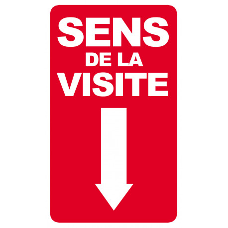 sens de la visite flèche bas - 15x9cm - Sticker/autocollant