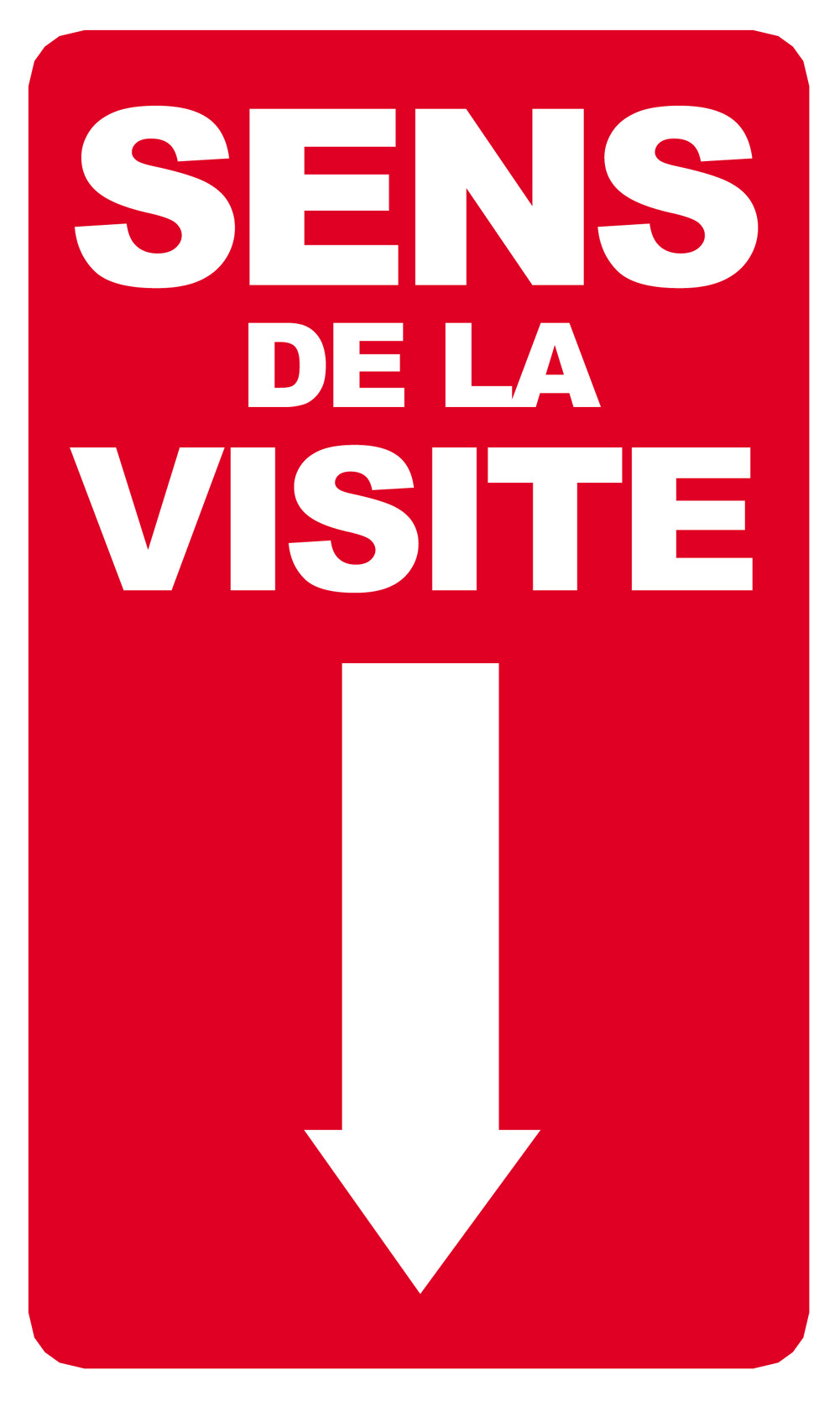 sens de la visite flèche bas - 15x9cm - Sticker/autocollant