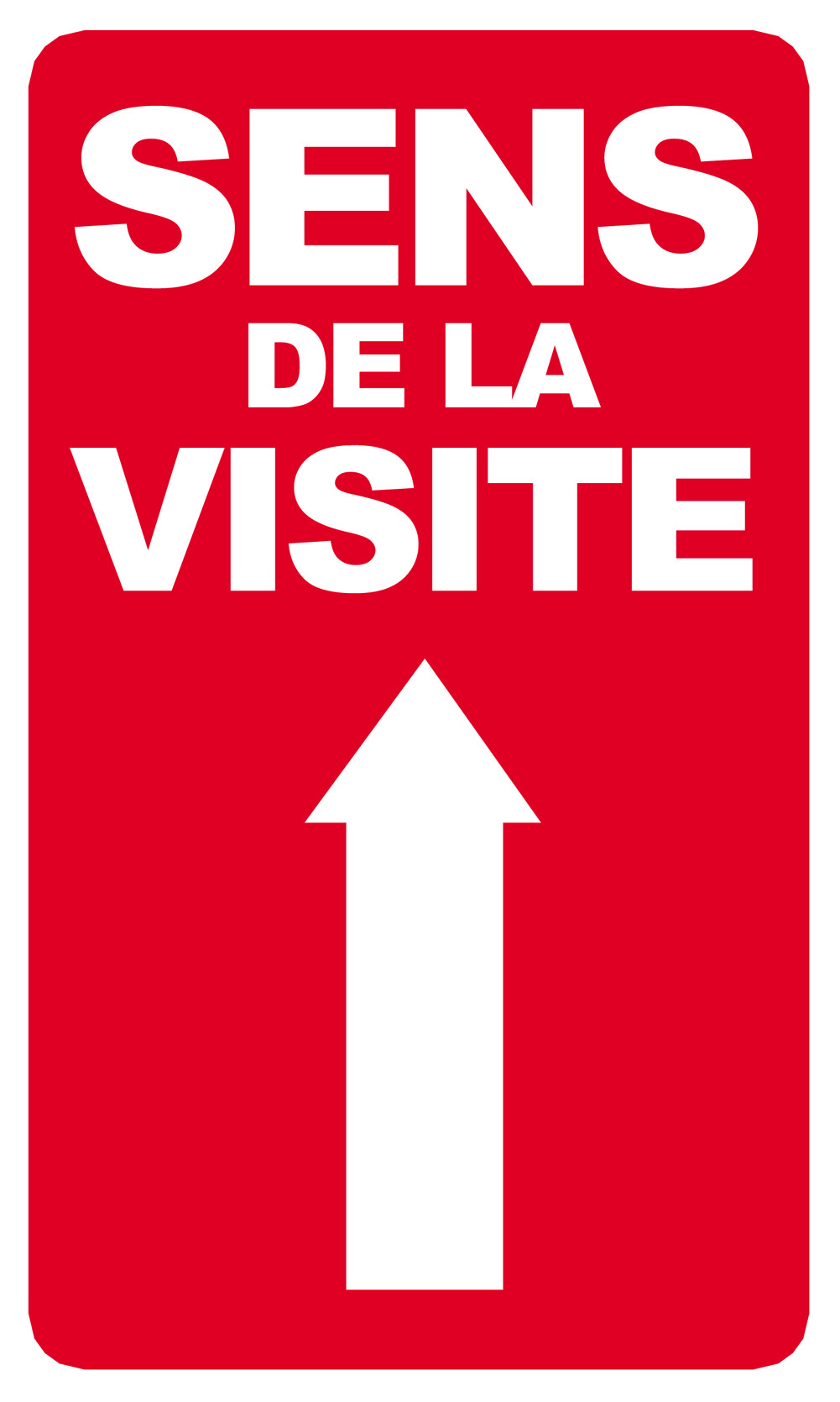 sens de la visite flèche haut - 15x9cm - Sticker/autocollant