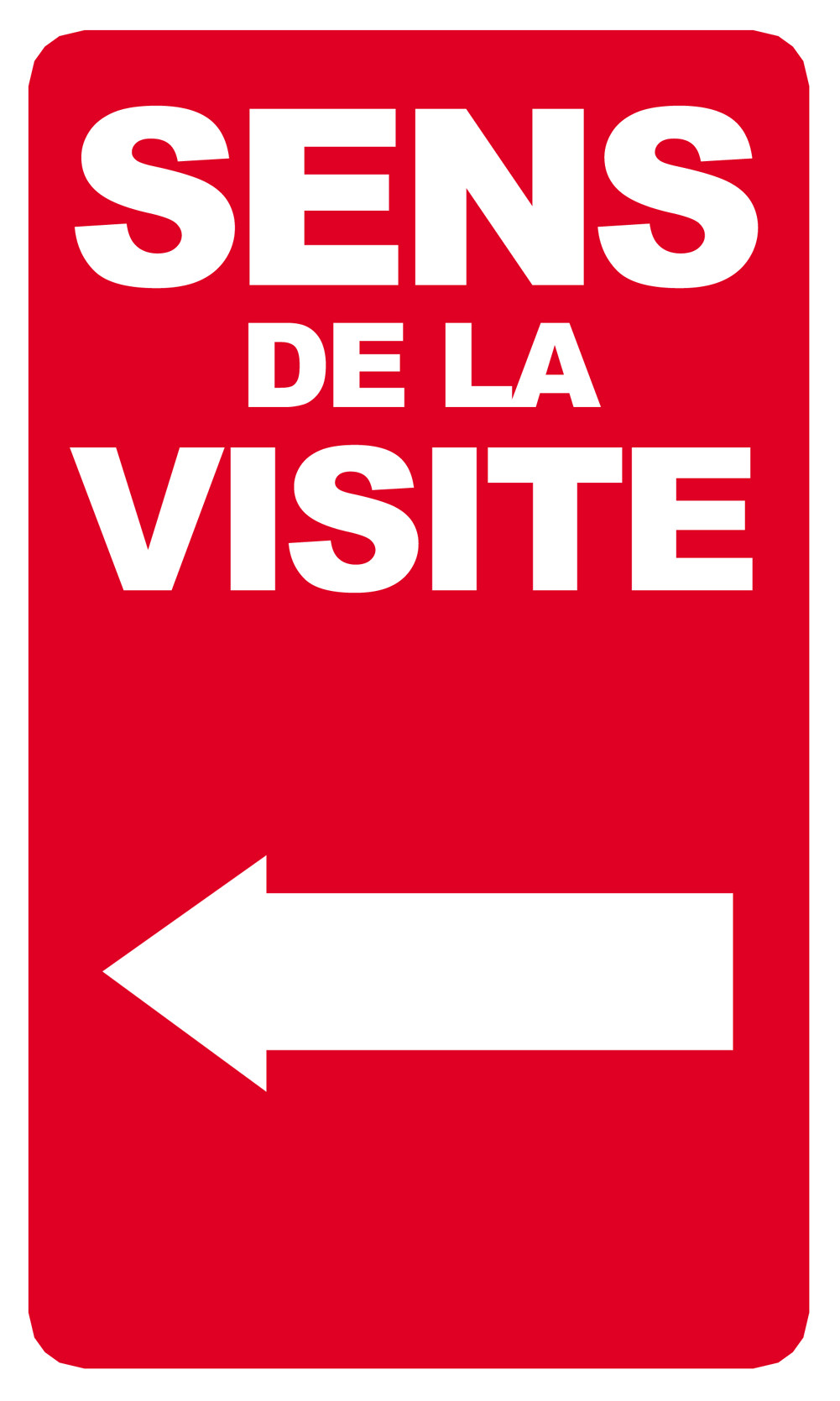 sens de la visite flèche gauche - 15x9cm - Sticker/autocollant