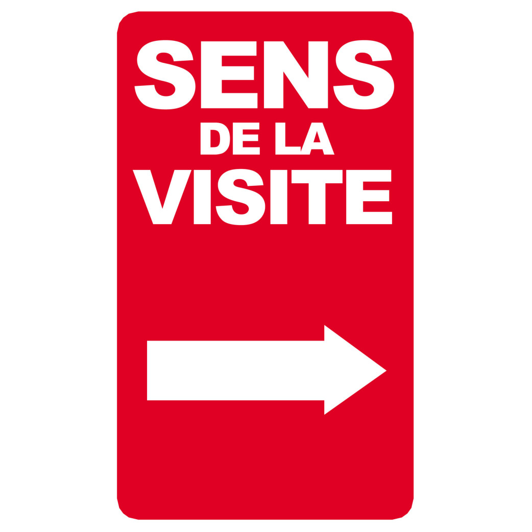 sens de la visite flèche droite - 20x12cm - Sticker/autocollant