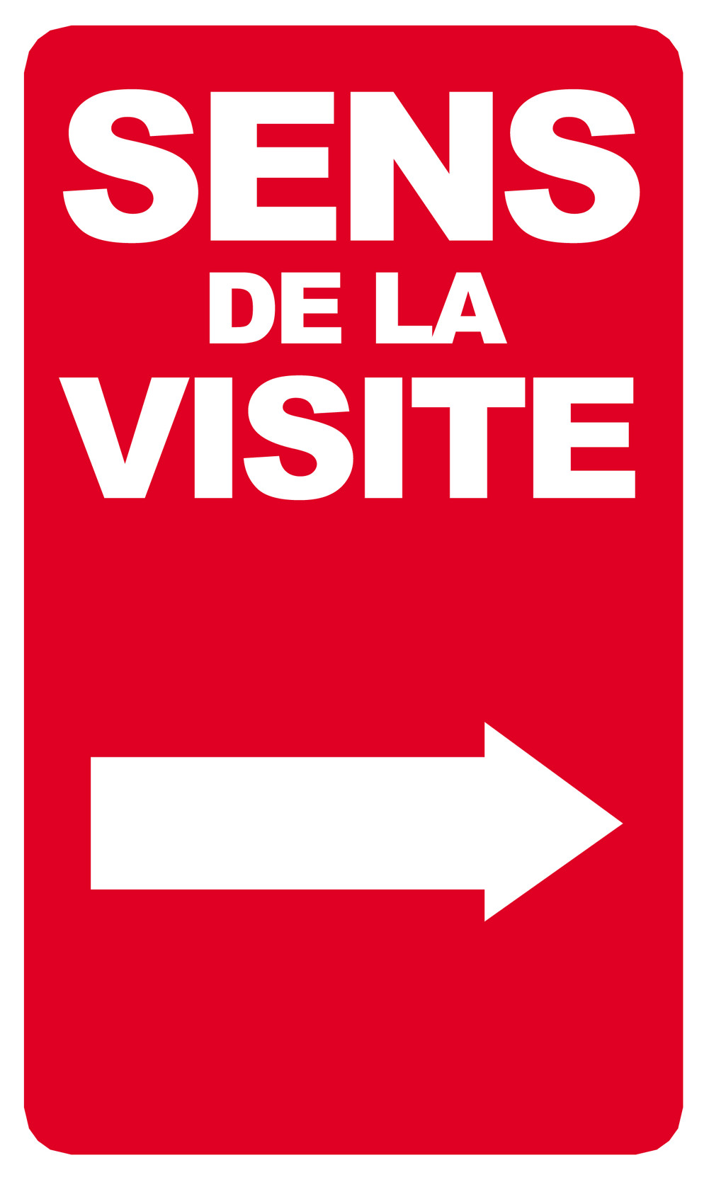 sens de la visite flèche droite - 15x9cm - Sticker/autocollant