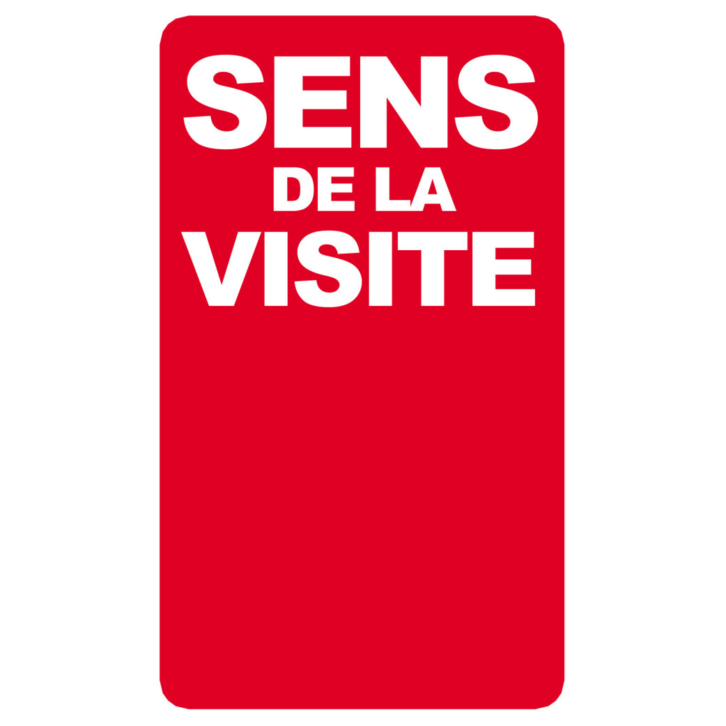 sens de la visite rouge - 25x15cm - Sticker/autocollant