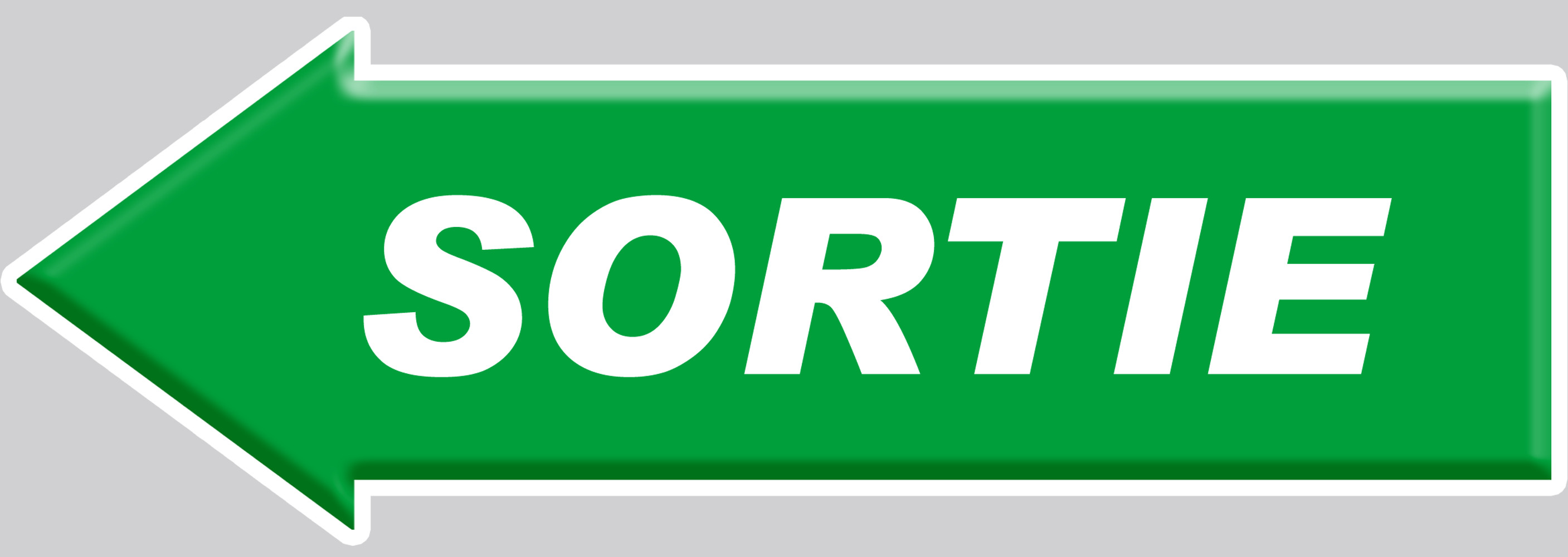 sortie flèche gauche - 29,7x10cm - Sticker/autocollant