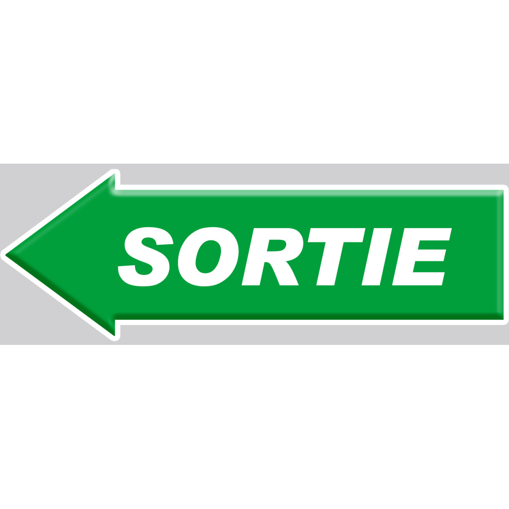 sortie flèche gauche - 20x7cm - Sticker/autocollant