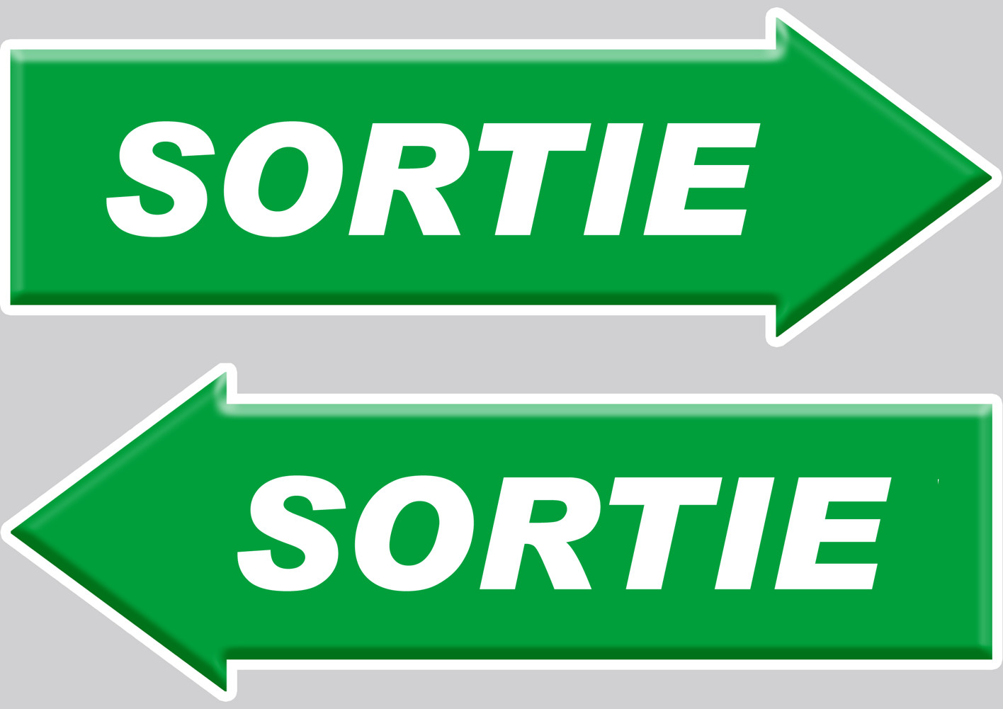 sortie flèche droite et gauche - 2 stickers 20x7cm - Sticker/autocollant