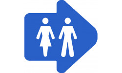 Autocollants : WC, toilette flèche directionnel droite