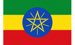Drapeau Ethiopie - 15x10cm - Sticker/autocollant