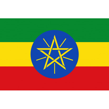 Drapeau Ethiopie - 15x10cm - Sticker/autocollant