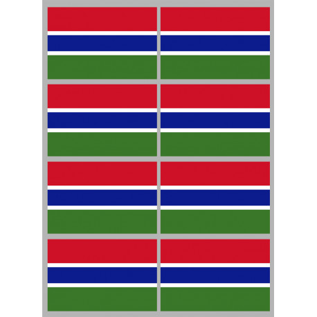 Drapeau Gambie - 8 stickers - 9.5 x 6.3 cm - Sticker/autocollant