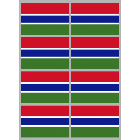Drapeau Gambie - 8 stickers - 9.5 x 6.3 cm - Sticker/autocollant