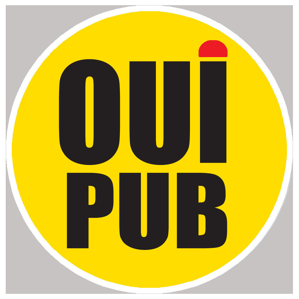 oui pub coloré - 10cm - Sticker/autocollant