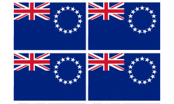 Drapeau îles Cook - 4 stickers - 9.5 x 6.3 cm - Sticker/autocollant