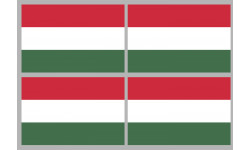 Drapeau Hongrie - 4 stickers - 9.5 x 6.3 cm - Sticker/autocollant