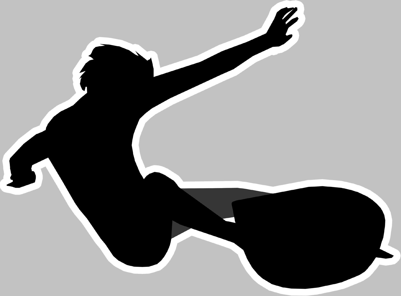 silhouette surf - 15x11cm - Sticker/autocollant