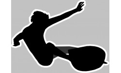 silhouette surf - 10x7cm - Sticker/autocollant
