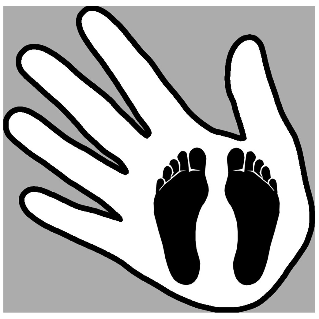 main pieds noirs - 10x10cm - Sticker/autocollant