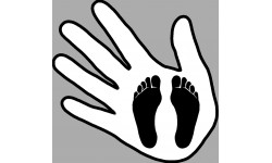 main pieds noirs - 10x10cm - Sticker/autocollant