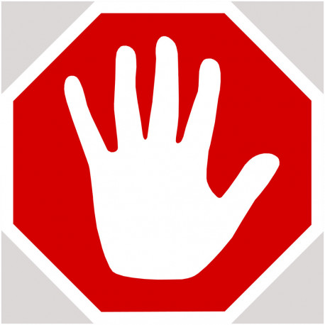 STOP MAIN - 15x15cm - Sticker/autocollant