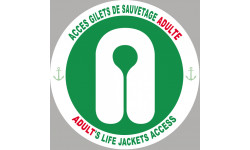 ACCES GILETS DE SAUVETAGE ADULTE - 5cm - Sticker/autocollant