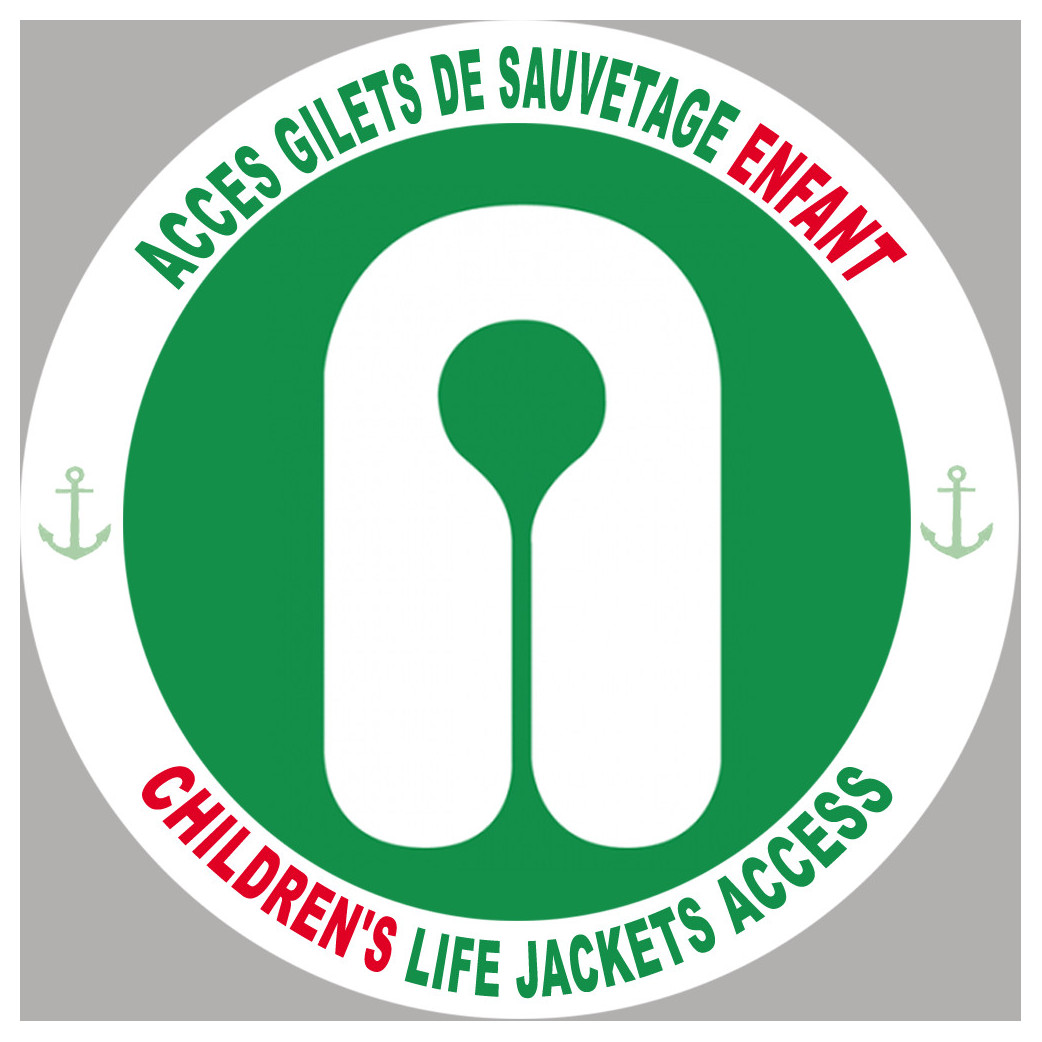 ACCES GILETS DE SAUVETAGE ENFANT - 15cm - Sticker/autocollant