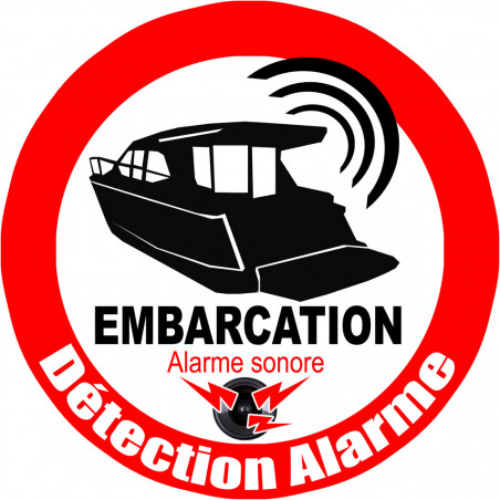 Sticker / autocollant : Alarme pour bateau et embarcation - 10cm