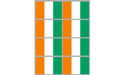 Sticker / autocollant : Drapeau Côte d'Ivoire (8 fois 9.5x6.3cm)