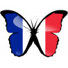 Sticker / autocollant : effet papillon France - 15x10.5cm