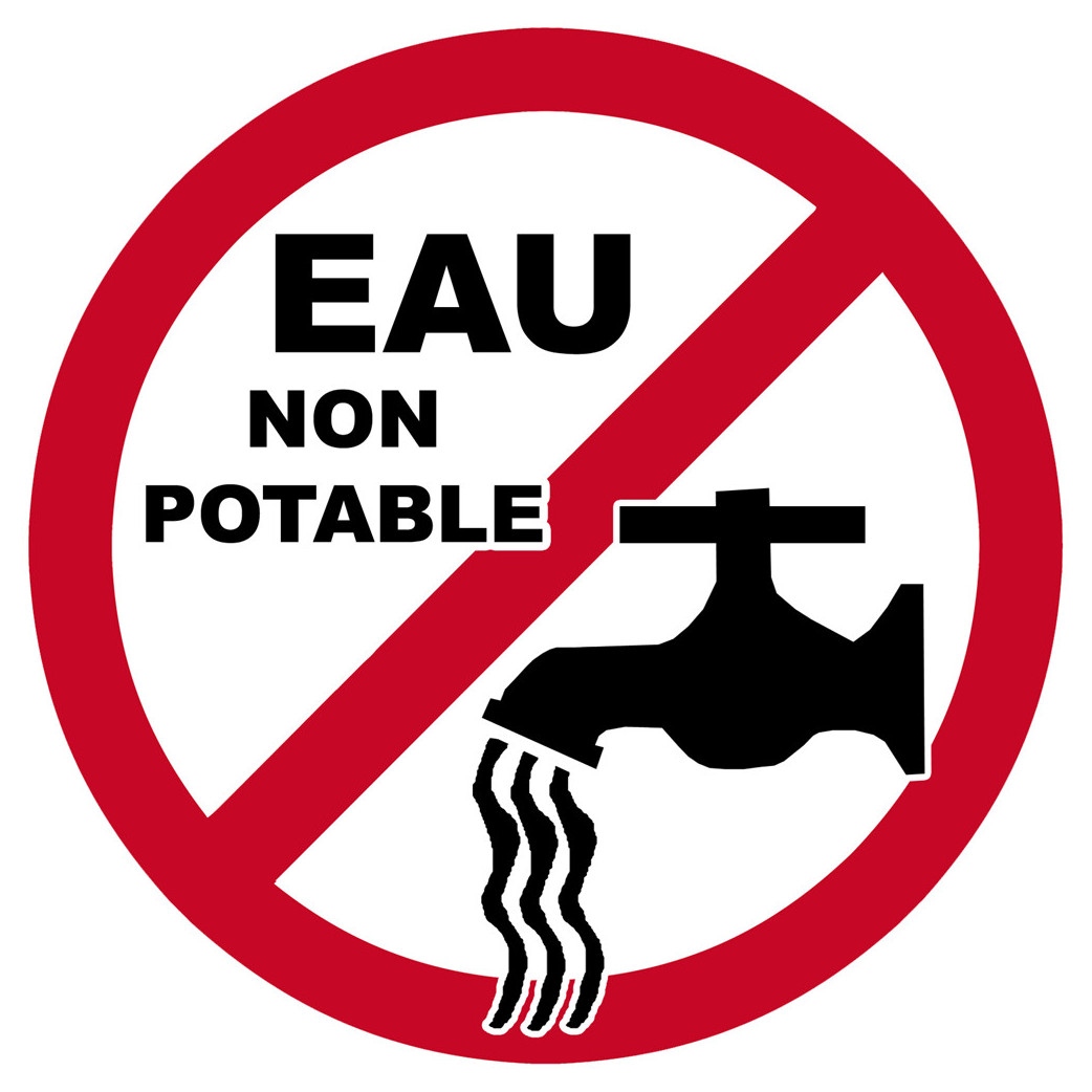 eau non potable - 10cm - Sticker/autocollant