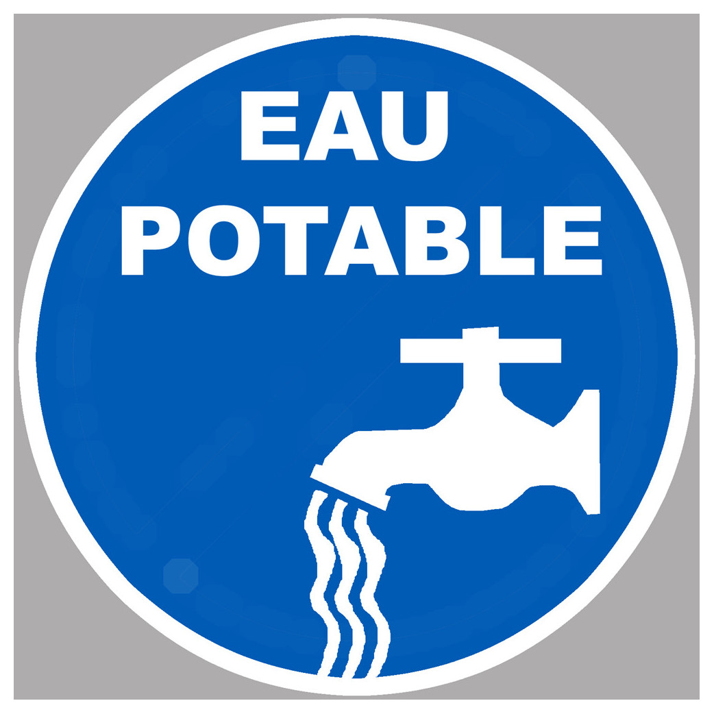 eau potable - 20cm - Sticker/autocollant