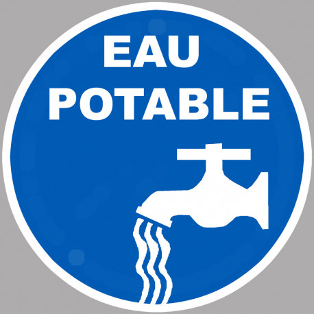 eau potable - 20cm - Sticker/autocollant