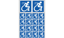 handisport Sport adapté fauteuil - 2 stickers de 10cm / 16 stickers de 5cm - Sticker/autocollant
