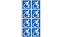 handisport fauteuil - 8 stickers de 5cm - Sticker/autocollant