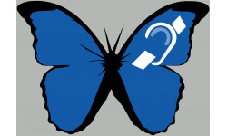 papillon Mal entendant - 15x10,5cm - Sticker/autocollant