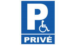 Parking handicap privé - 21x27cm - Sticker/autocollant