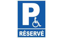 Parking handicap réservé privé - 21x27cm - Sticker/autocollant
