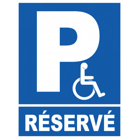 Parking handicap réservé privé - 21x27cm - Sticker/autocollant