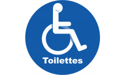 pictogramme toilettes handicap - 20cm - Sticker/autocollant